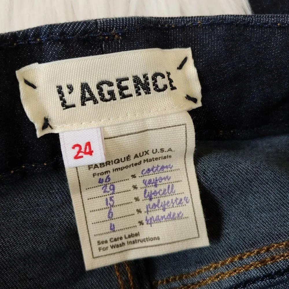 L'agence Margot high rise skinny jeans Midnight dark blue indigo size 24 - Picture 6 of 13